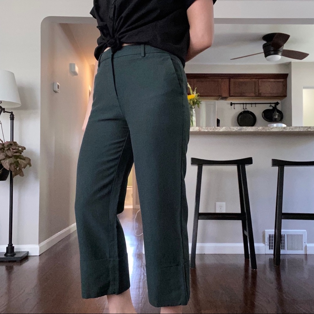 Zara Green Cuffed Dress Pant